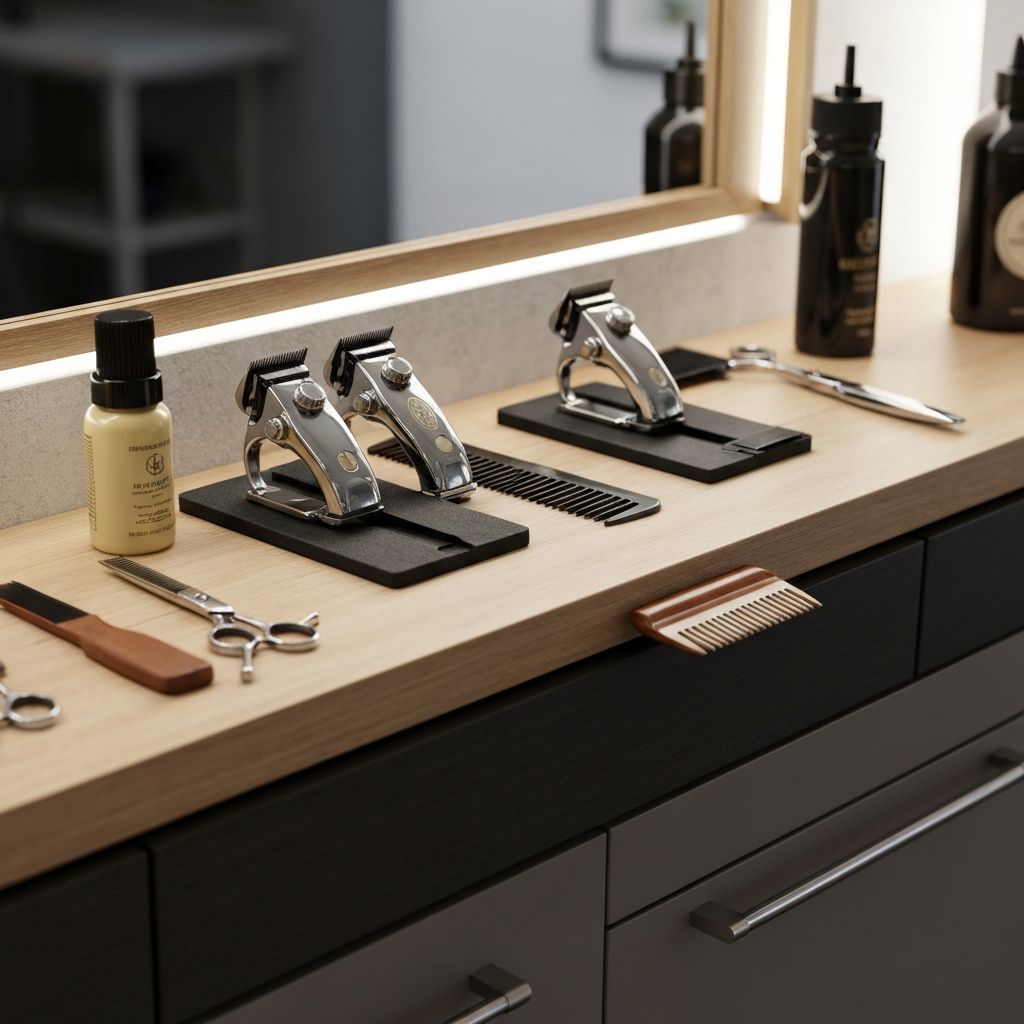 Professional barbering tools and equipment